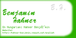 benjamin hahner business card